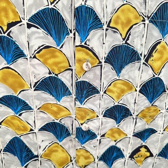 BURMA BIBAS Man 100% Silk short sleeve lightweight shell vintage casual top M - Picture 6 of 10